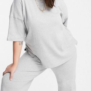 Grey Wide Leg Pant Set